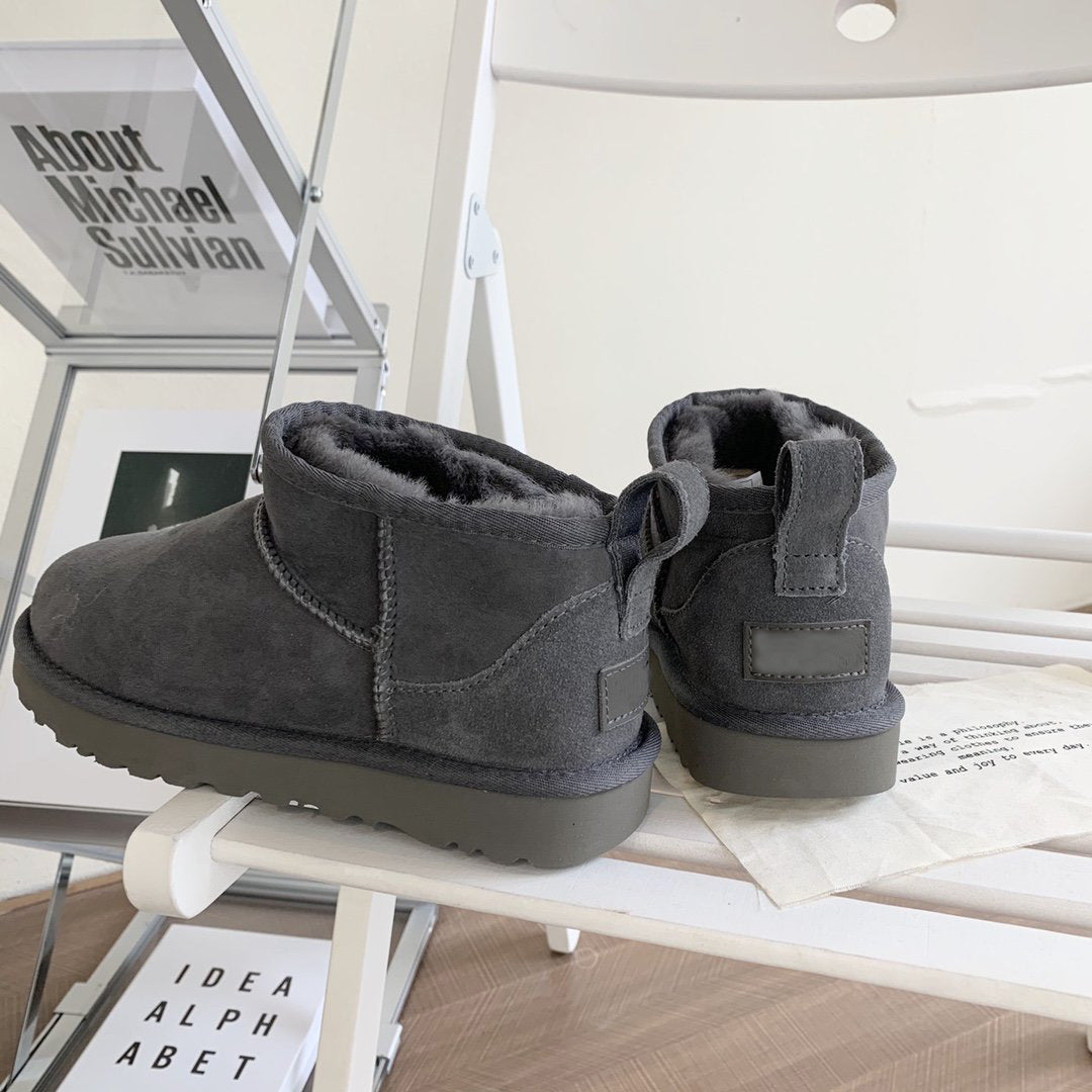 Girls & Women's Sheepskin And Wool All-In-One Short Winter Snow Boots