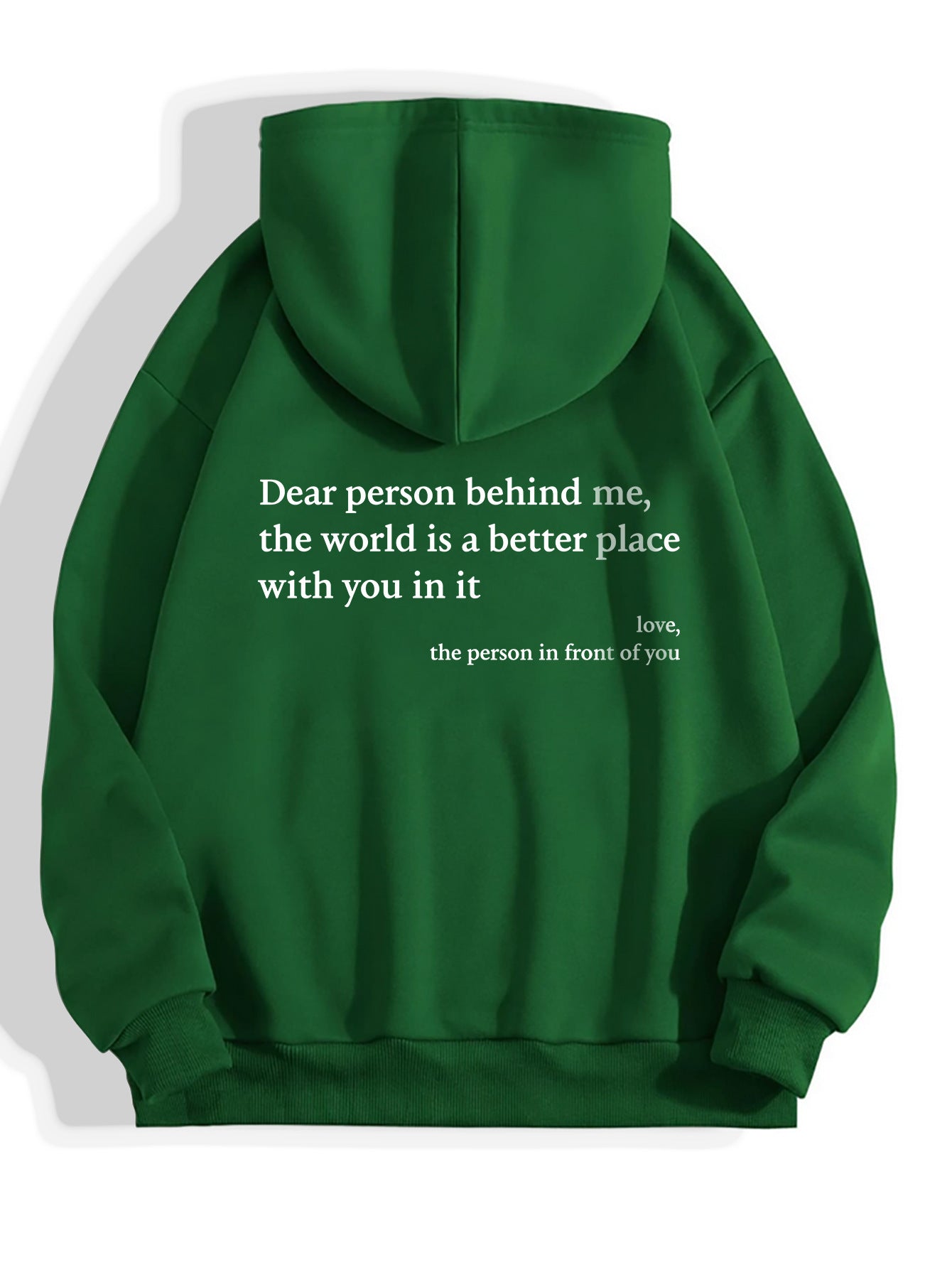 Youth's Plush Letter Printed Kangaroo Pocket Drawstring Printed Hoodie Unisex Trendy Hoodies
