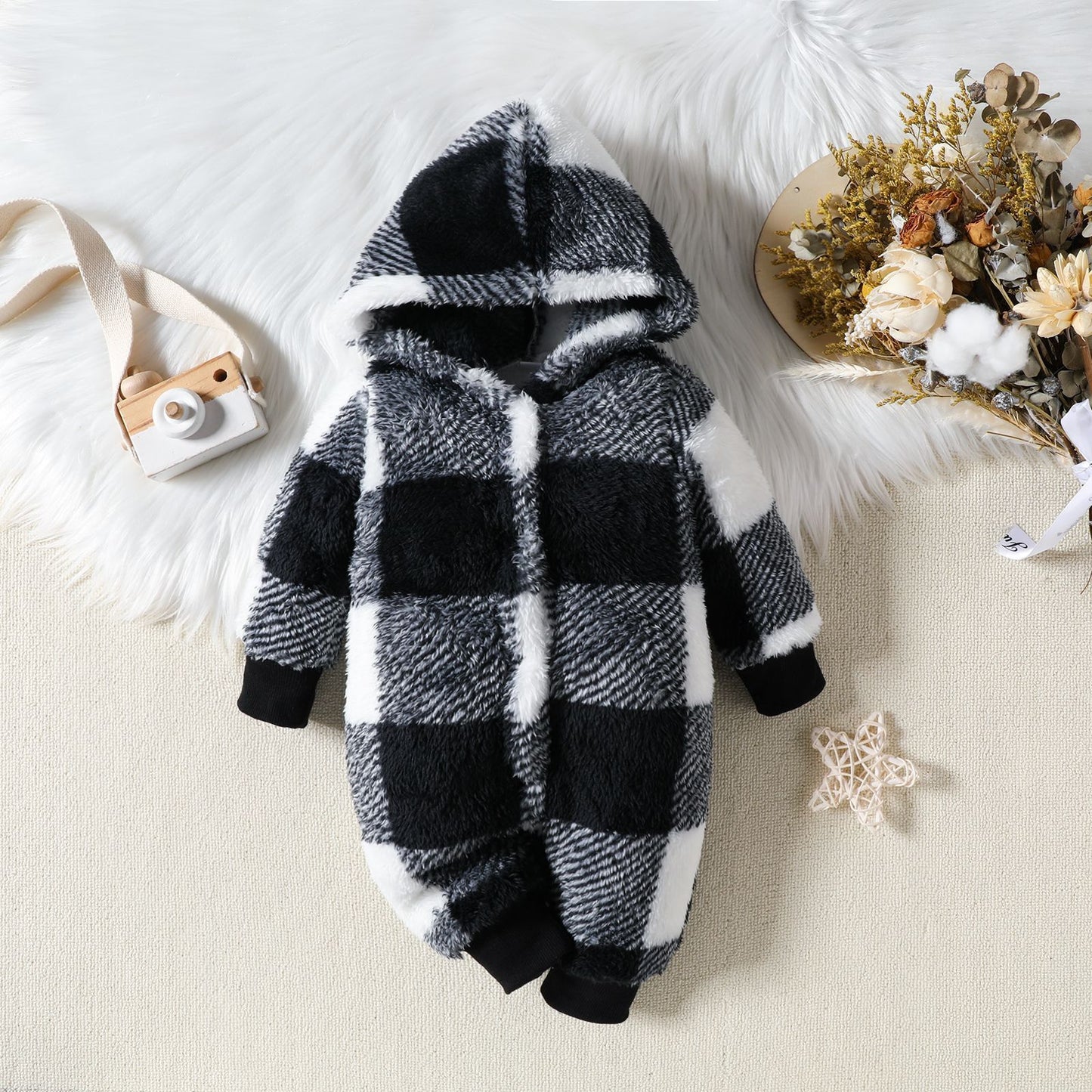 Baby Hooded One-piece Jumpsuit
