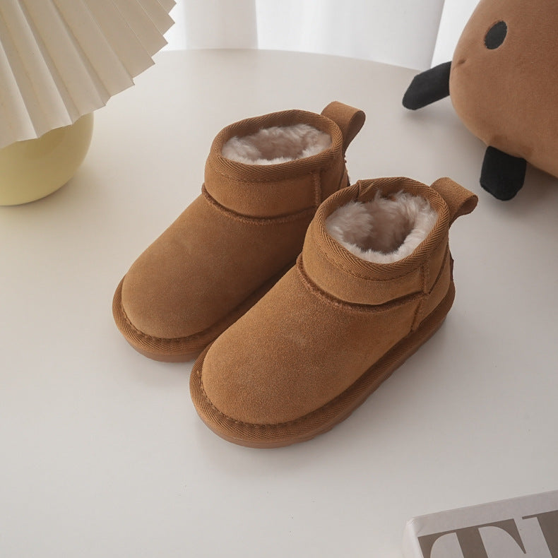 Girls & Boys Simple Solid Color High-Top Snow Boots