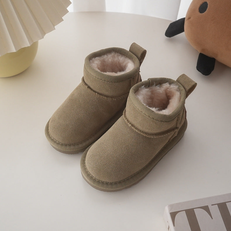 Girls & Boys Simple Solid Color High-Top Snow Boots