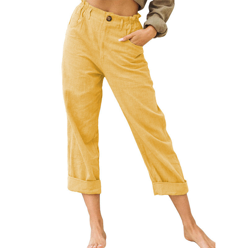 Youth & Women's Joggers Pants Fashion High Waist Casual Pants With Pockets