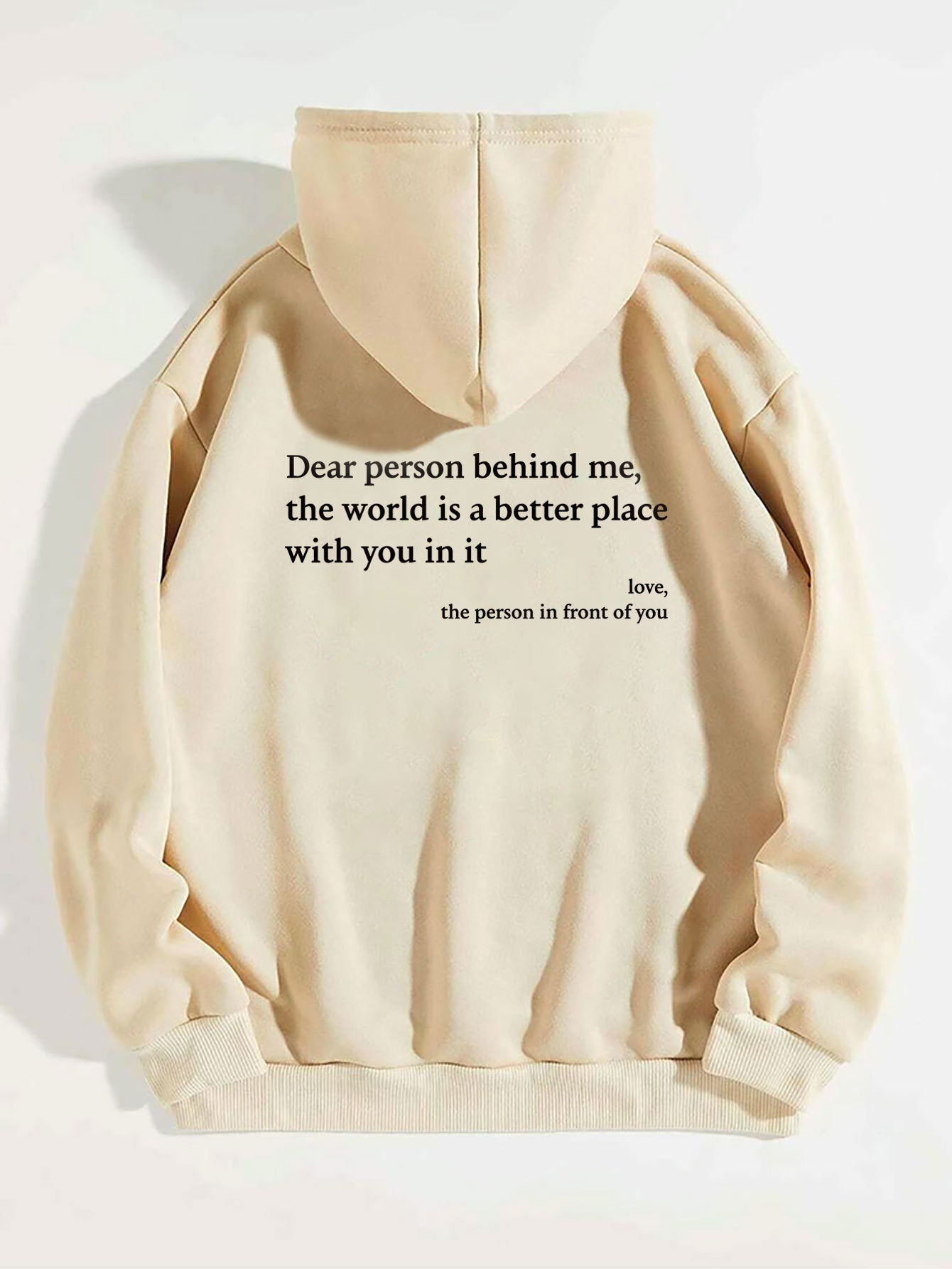 Youth's Plush Letter Printed Kangaroo Pocket Drawstring Printed Hoodie Unisex Trendy Hoodies