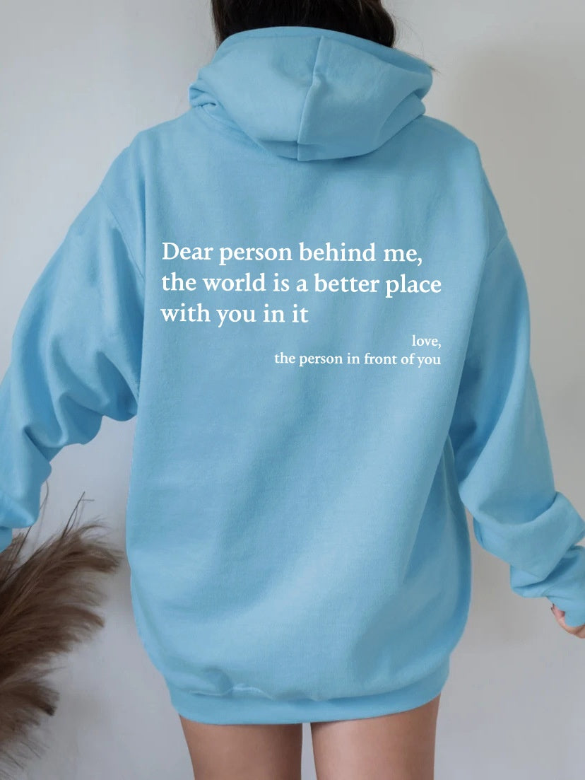 Youth's Plush Letter Printed Kangaroo Pocket Drawstring Printed Hoodie Unisex Trendy Hoodies