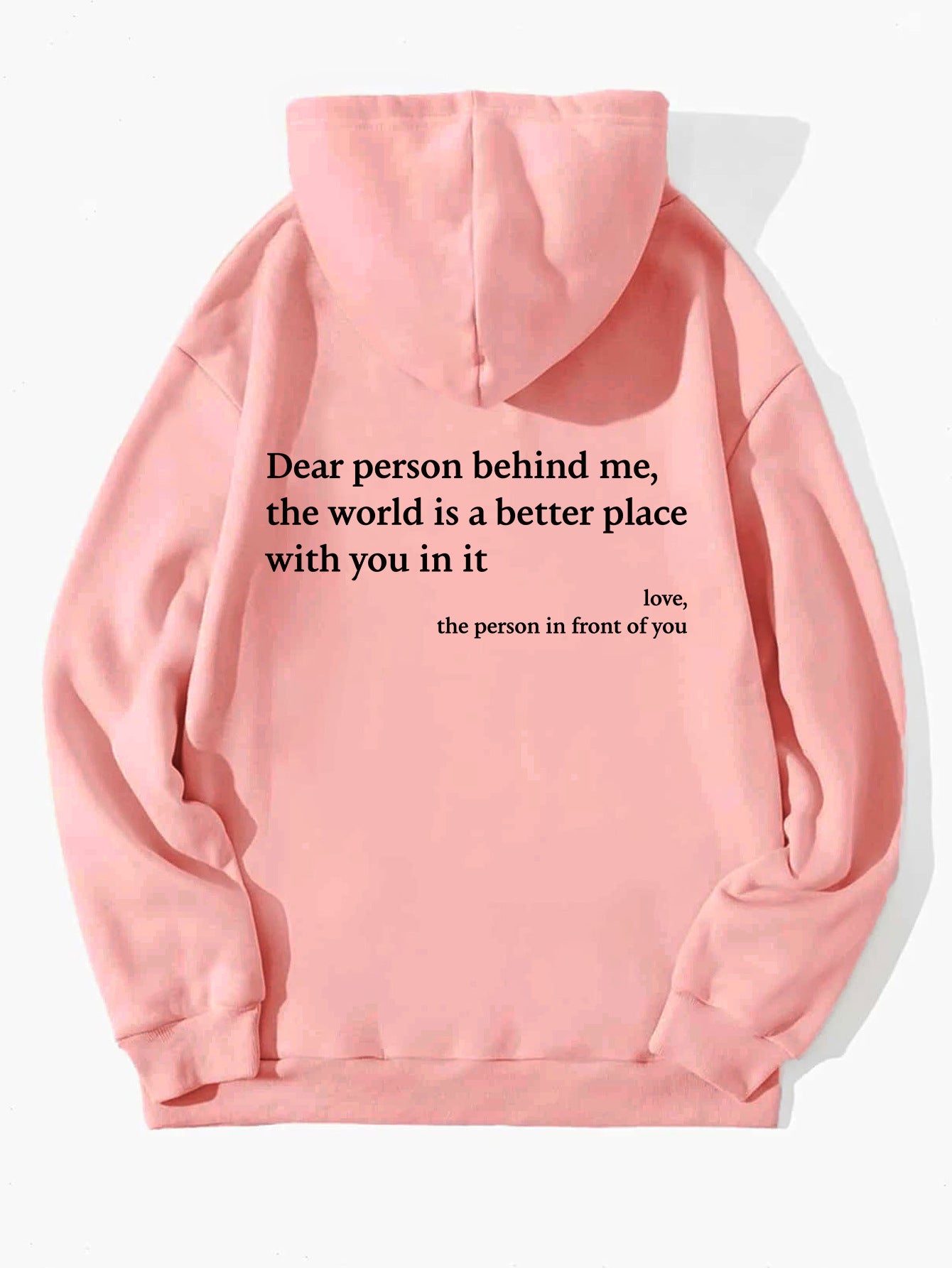 Youth's Plush Letter Printed Kangaroo Pocket Drawstring Printed Hoodie Unisex Trendy Hoodies