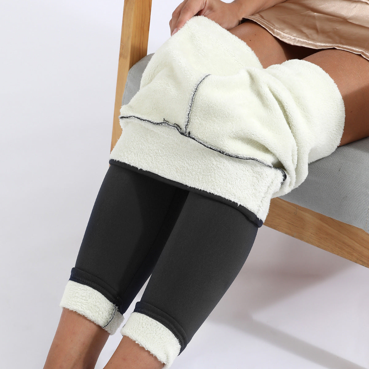 Warm Thick High Stretch Lamb Cashmere Leggings Skinny Fitness Pants