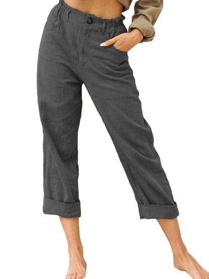 Youth & Women's Joggers Pants Fashion High Waist Casual Pants With Pockets