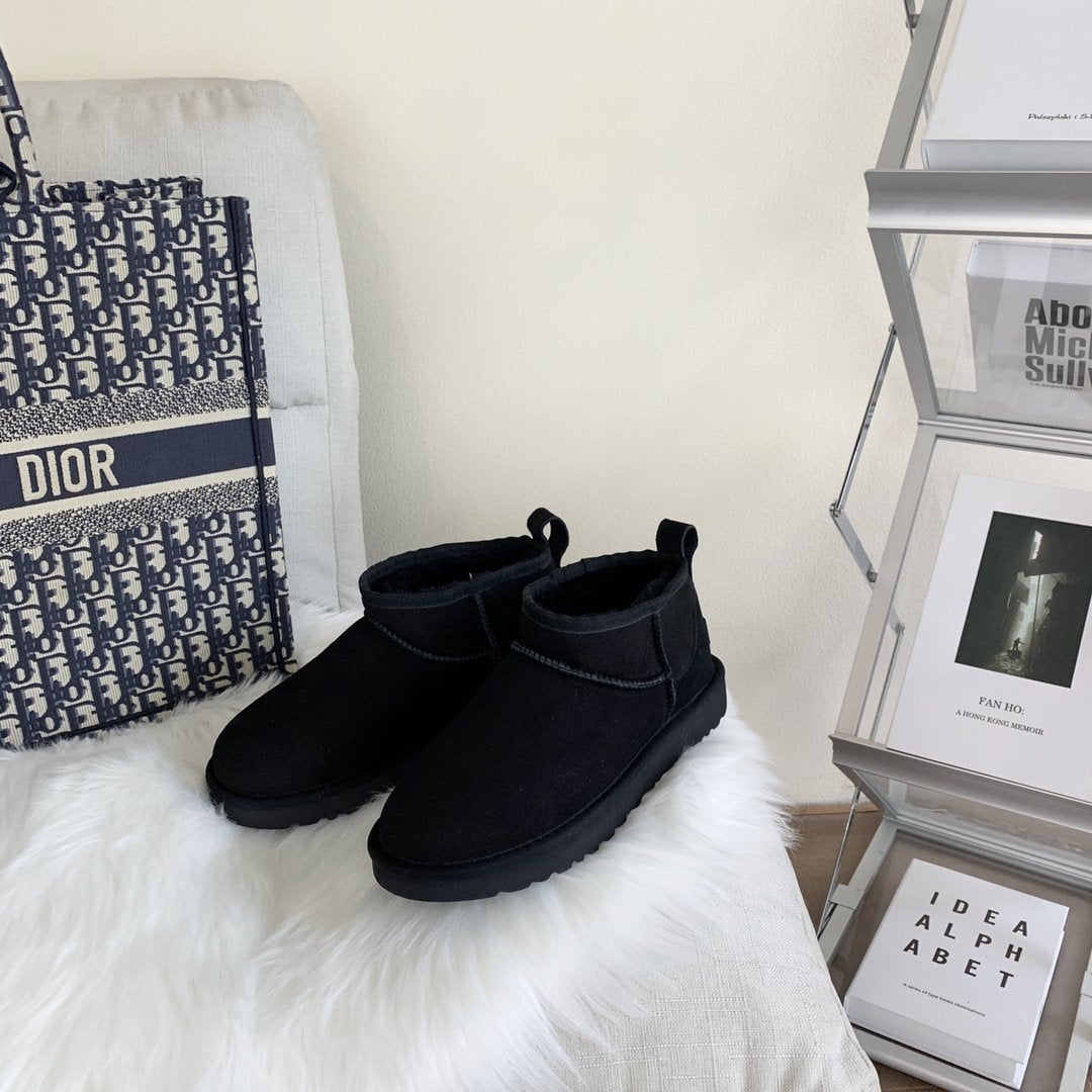 Girls & Women's Sheepskin And Wool All-In-One Short Winter Snow Boots