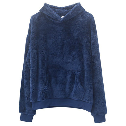 Winter New Double-sided Velvet Youth Hooded Sweater
