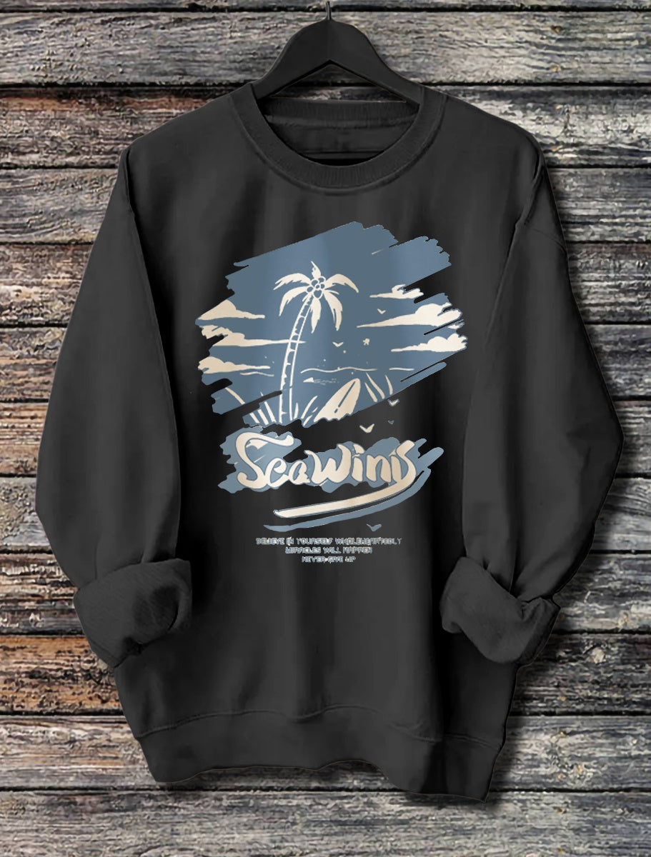 Girls & Women's Long-Sleeved Printed Sweatshirt