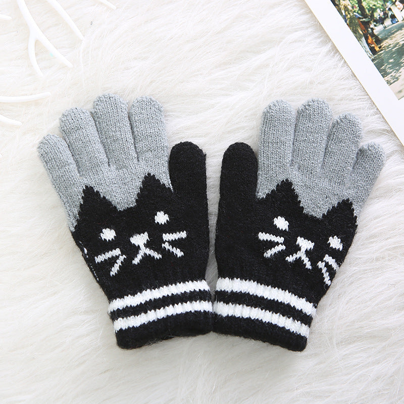Gloves for Children (Unisex) with Cat Pattern