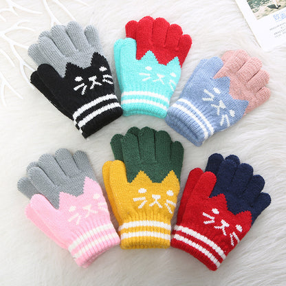Gloves for Children (Unisex) with Cat Pattern