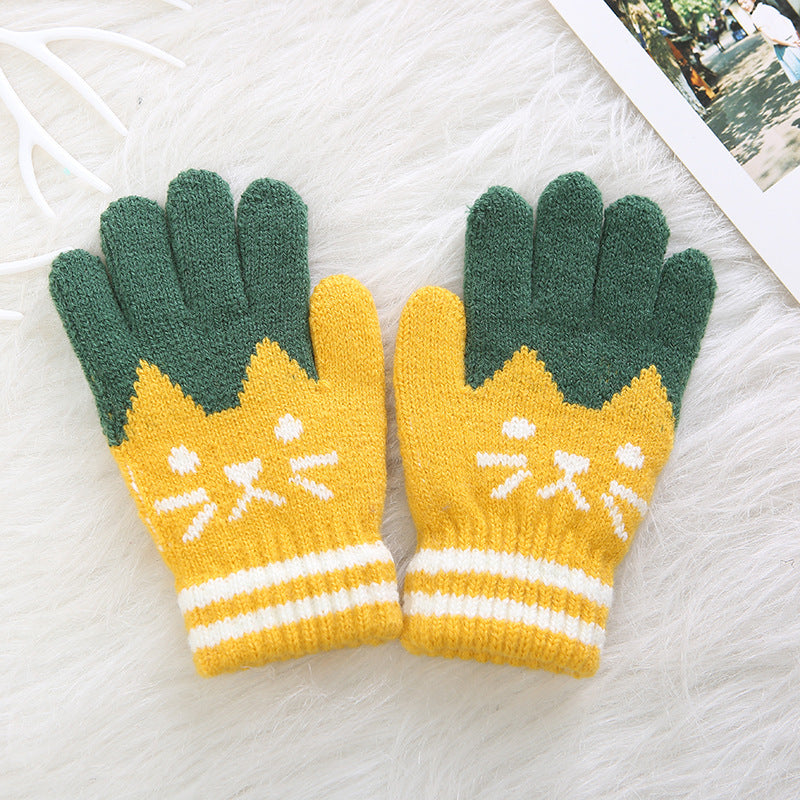 Gloves for Children (Unisex) with Cat Pattern