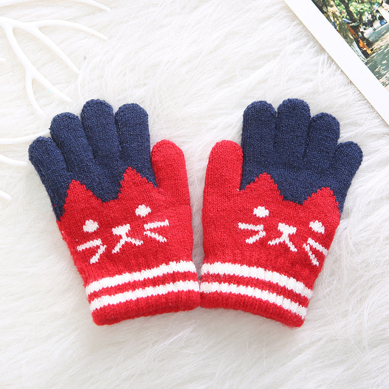 Gloves for Children (Unisex) with Cat Pattern