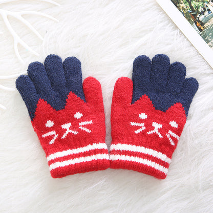 Gloves for Children (Unisex) with Cat Pattern