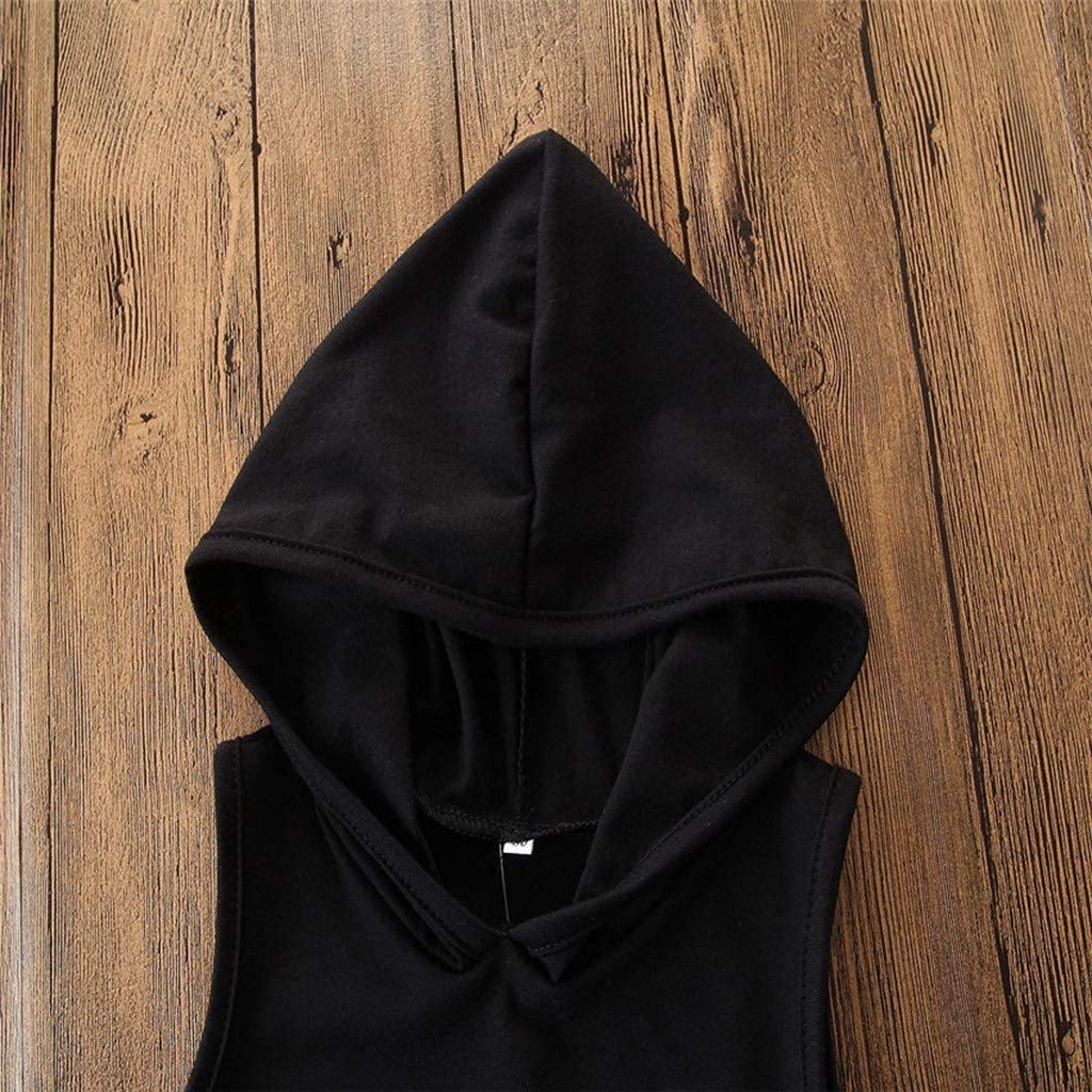 Toddler Kids Baby Boy Sleeveless Hooded Outfits