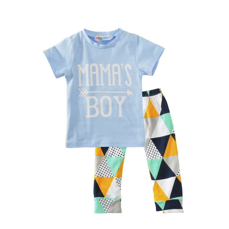 Arrow Geometric Pants Baby Boy Two-Piece Suit