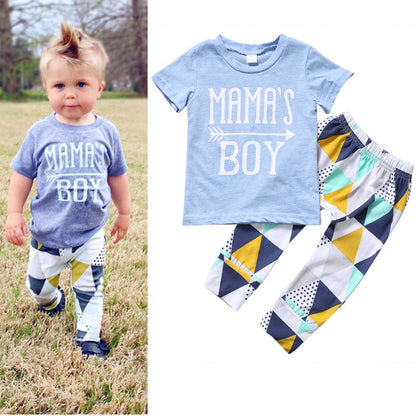 Arrow Geometric Pants Baby Boy Two-Piece Suit