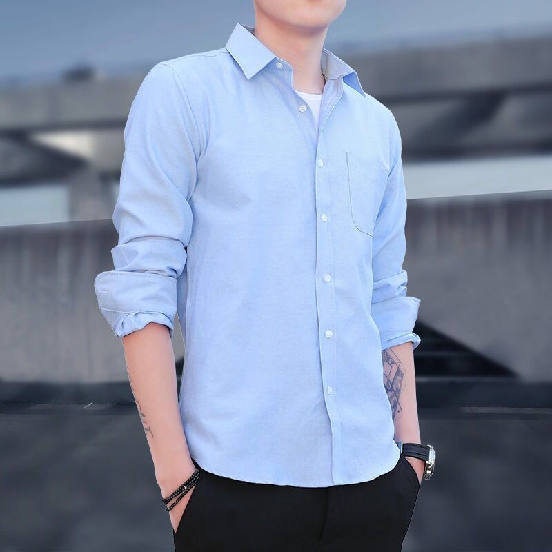 Youth & Men's Slim Fit Casual Long Sleeve Shirts