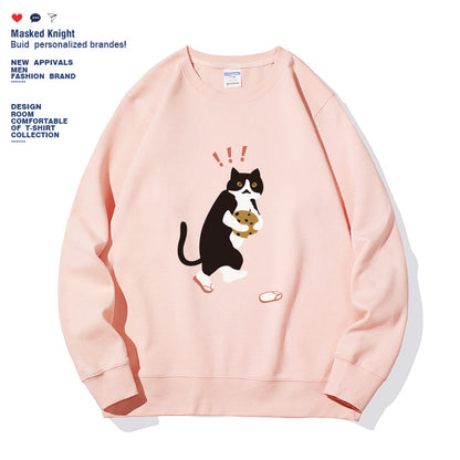 Youth & Women's Fashionable Solid Color Printed Long Sleeved Sweatshirt