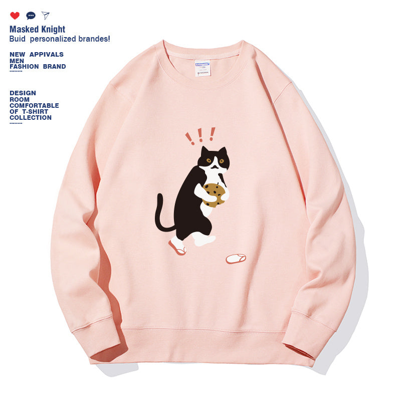 Youth & Women's Fashionable Solid Color Printed Long Sleeved Sweatshirt