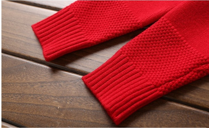 Girls' Round Neck Cartoon Pullover Knitted Sweater