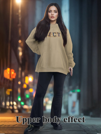 Girls & Boys Fashionable Solid Color Long Sleeved Printed Hoodie