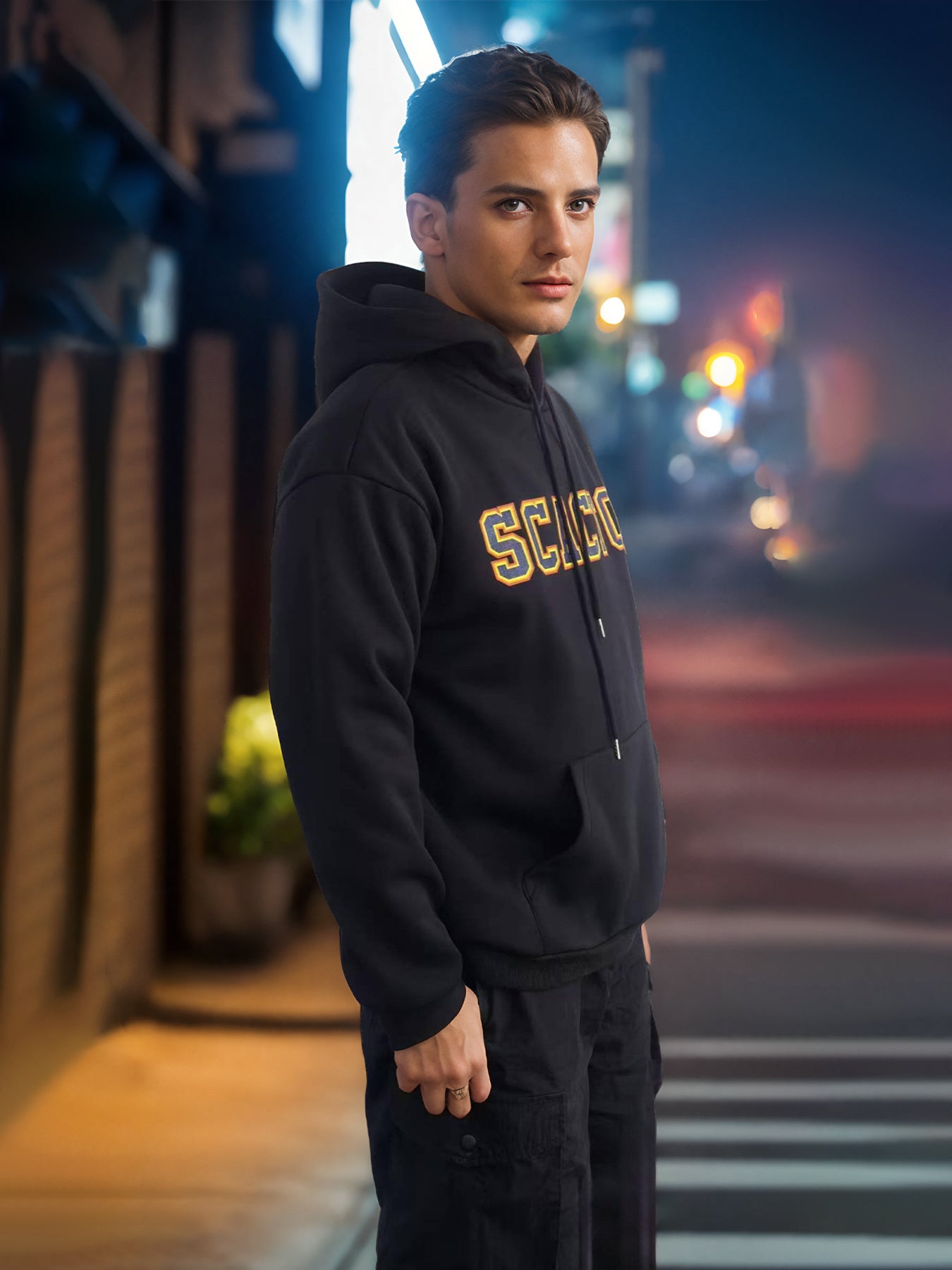 Girls & Boys Fashionable Solid Color Long Sleeved Printed Hoodie