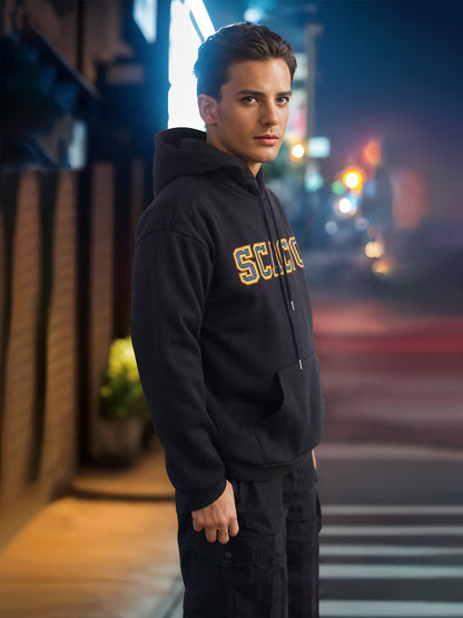 Girls & Boys Fashionable Solid Color Long Sleeved Printed Hoodie