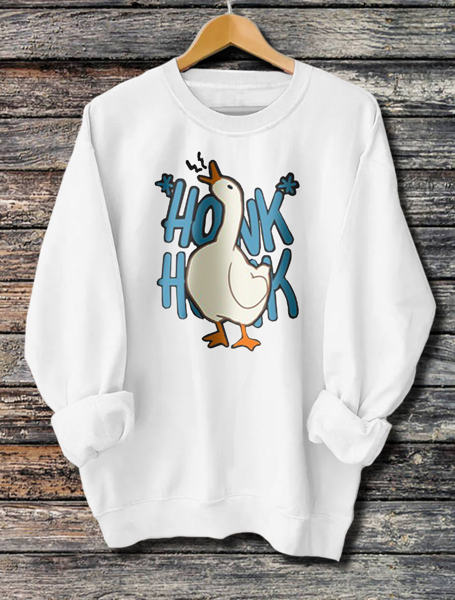 Girl's Long Sleeved Honk Honk Printed Sweatshirt