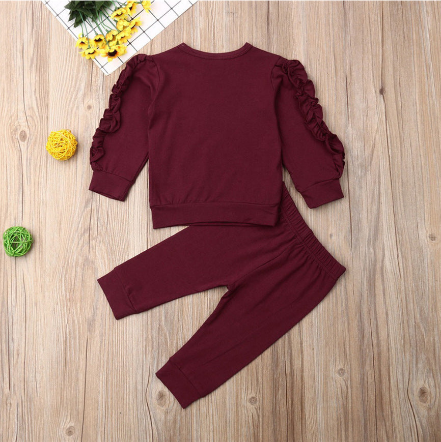Newborn Baby Unisex Clothing Set Long Sleeve Sweatshirt Tops Pants Infant Kids 2Pcs Outfits Clothes Set Fall Clothes