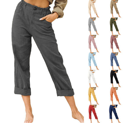 Youth & Women's Joggers Pants Fashion High Waist Casual Pants With Pockets