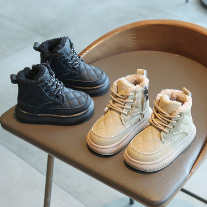 Toddler & Children Fashion Leather Snow Boots