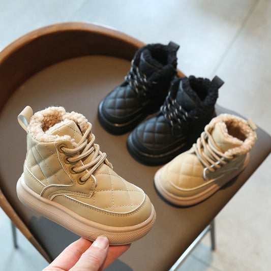 Toddler & Children Fashion Leather Snow Boots