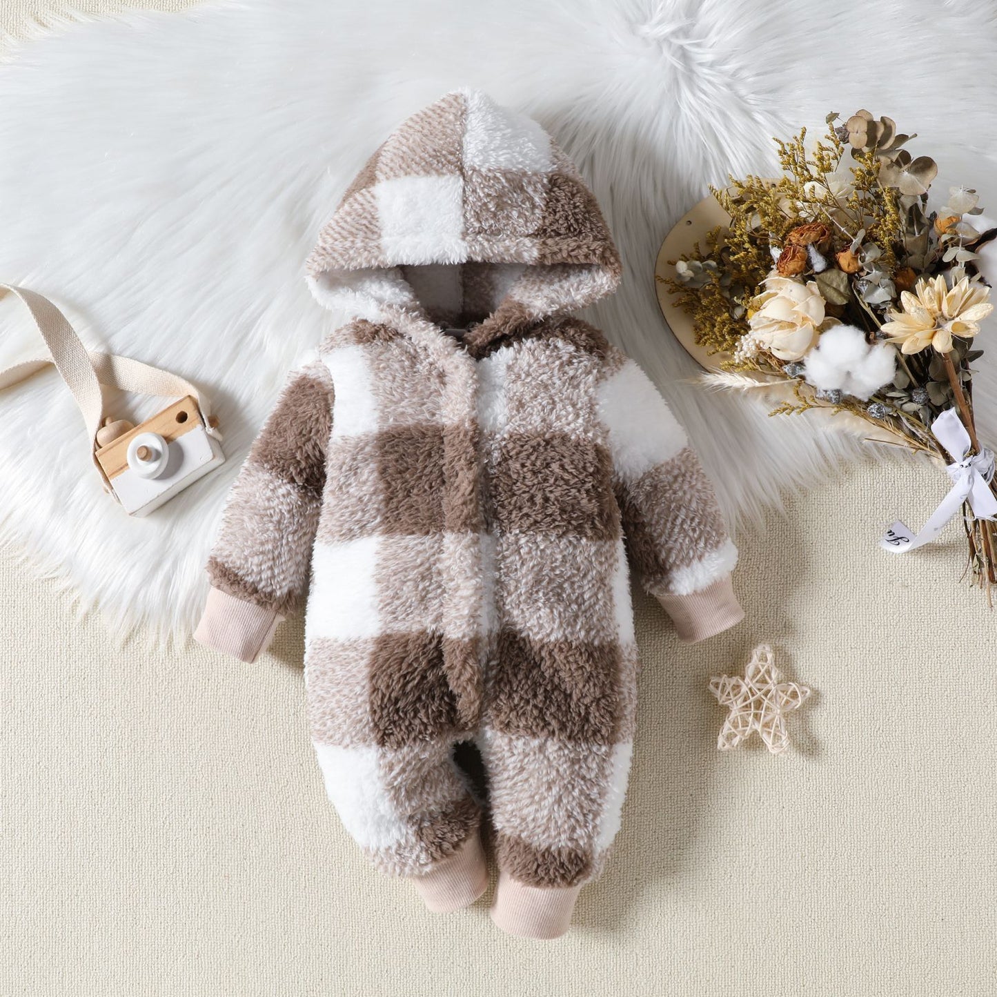 Baby Hooded One-piece Jumpsuit