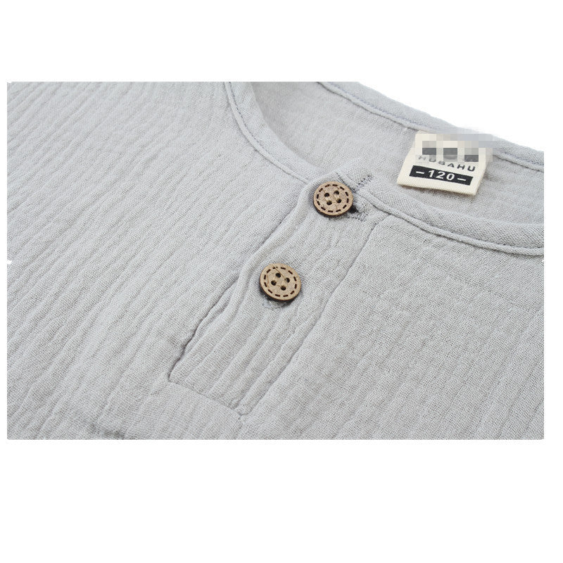 Boys' Short-sleeved Cotton And Linen T-shirts