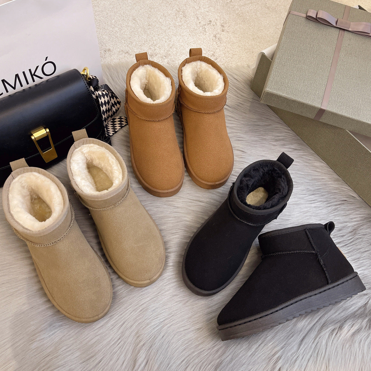 Girls & Women's Winter New Flat Short Snow Boots