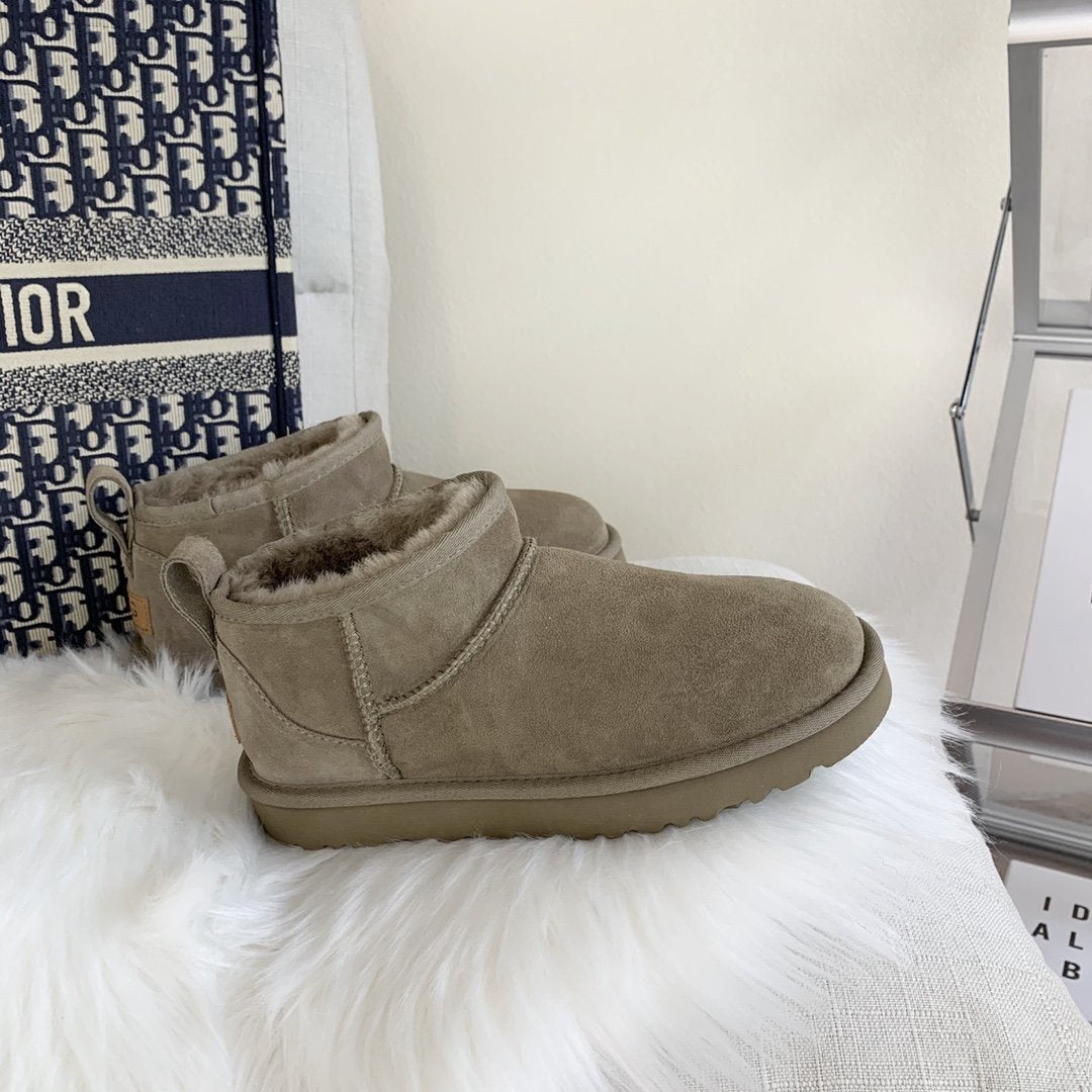 Girls & Women's Sheepskin And Wool All-In-One Short Winter Snow Boots