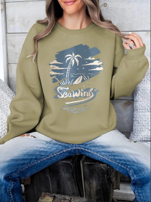 Girls & Women's Long-Sleeved Printed Sweatshirt
