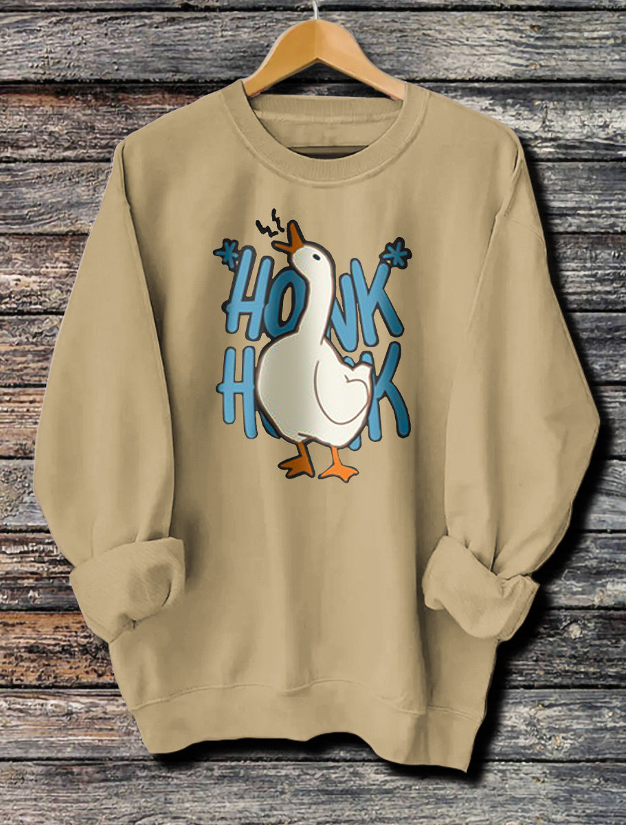 Girl's Long Sleeved Honk Honk Printed Sweatshirt