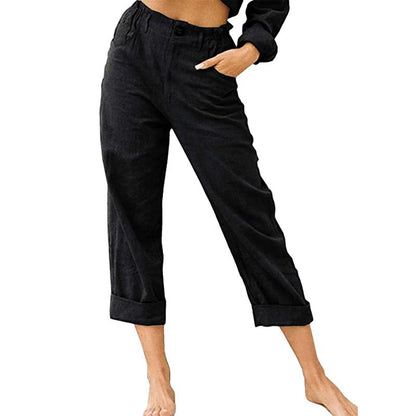 Youth & Women's Joggers Pants Fashion High Waist Casual Pants With Pockets