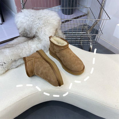 Snow Boots Girls Fur Integrated Ins Short Wool / Sheepskin Upper