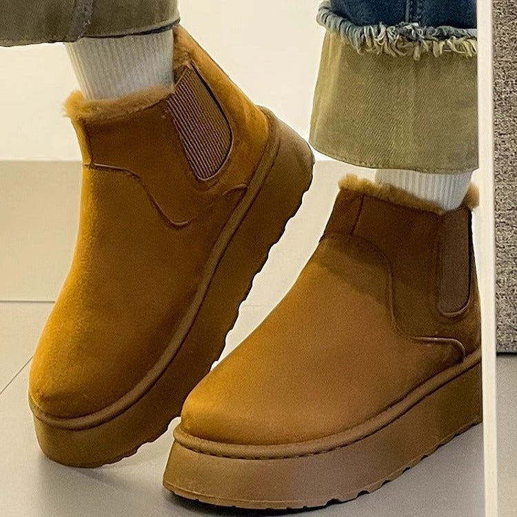 Youth & Women's Plush Snow Boots Winter Warm Thick Fleece