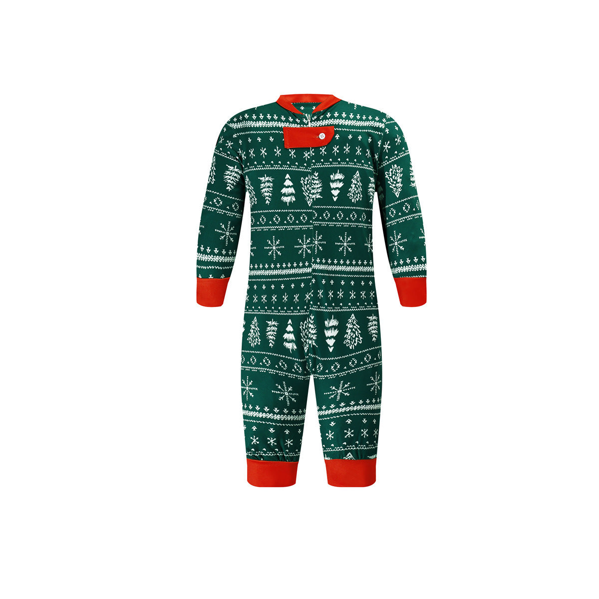 Christmas Print Contrast Color Pajamas