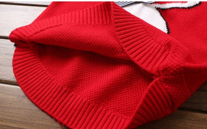 Girls' Round Neck Cartoon Pullover Knitted Sweater