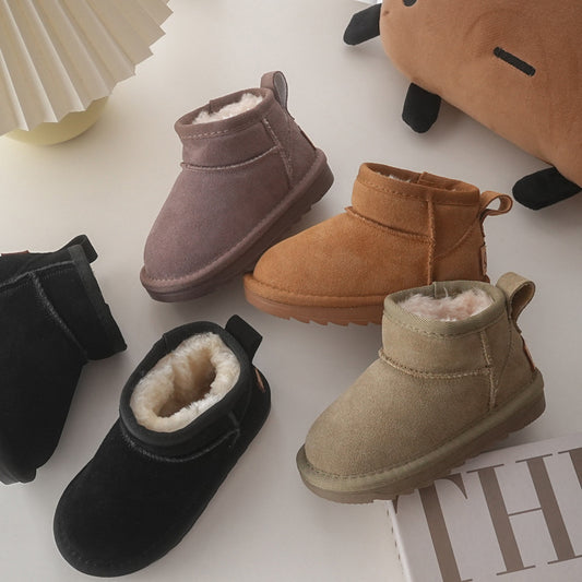 Girls & Boys Simple Solid Color High-Top Snow Boots