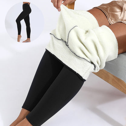 Warm Thick High Stretch Lamb Cashmere Leggings Skinny Fitness Pants