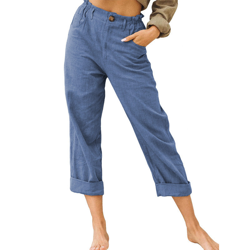 Youth & Women's Joggers Pants Fashion High Waist Casual Pants With Pockets