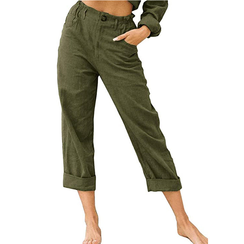 Youth & Women's Joggers Pants Fashion High Waist Casual Pants With Pockets