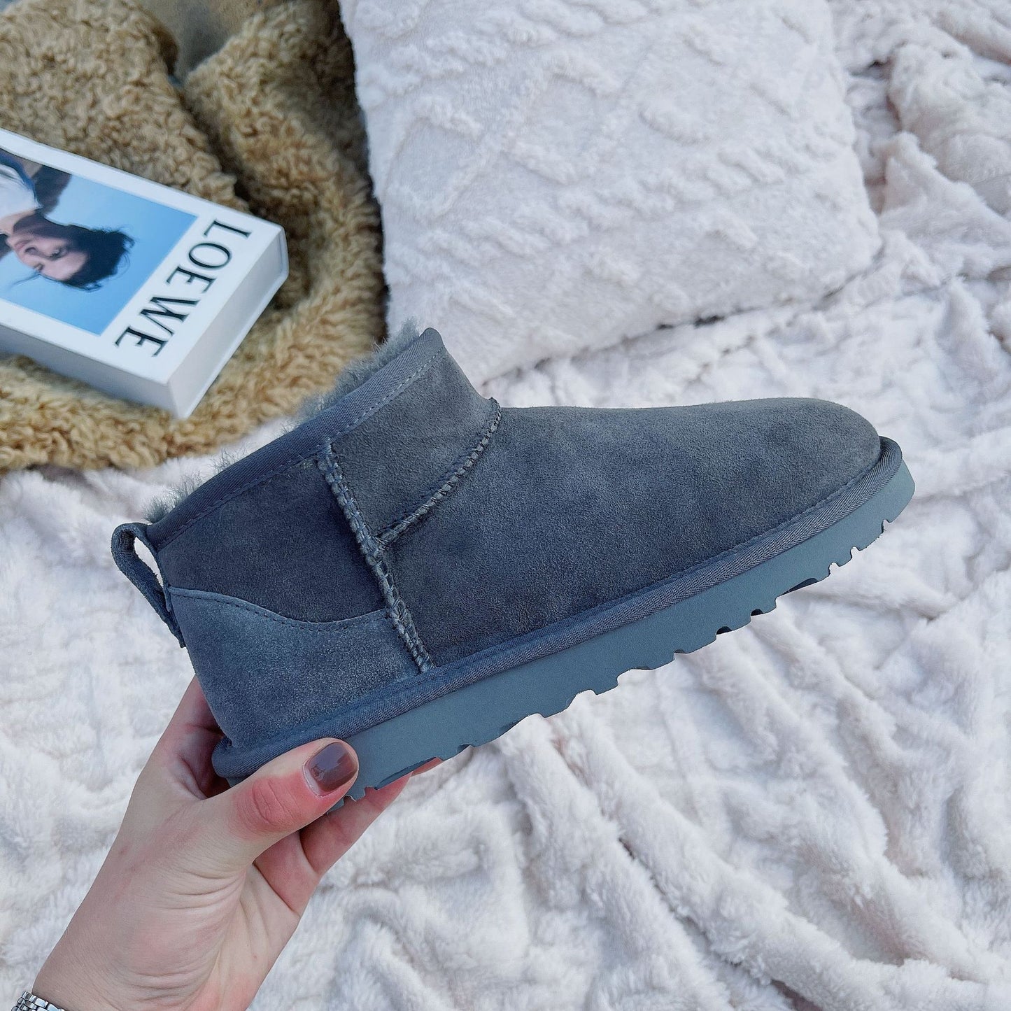 Snow Boots Girls Fur Integrated Ins Short Wool / Sheepskin Upper